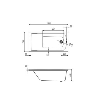 Ванна акриловая Santek Фиджи 150х75 1WH501598