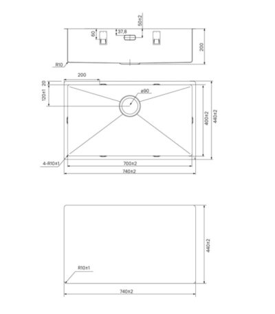 IDDIS Мойка универсального монтажа, золото, Edifice, EDI74B0i77