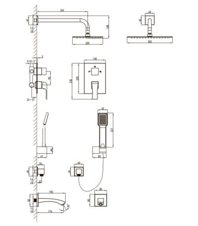 Lemark LM4522C Юнит (встраиваемый) Смеситель для ванны и душа встраиваемый