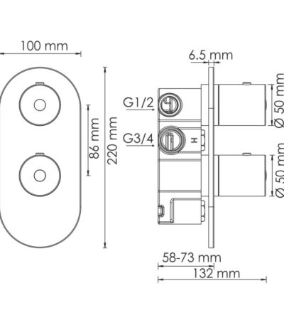 WasserKRAFT Berkel 4833 Thermo Термостатический смеситель для ванны и душа