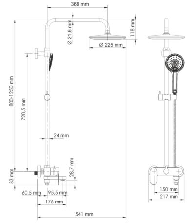 WasserKRAFT A17401 Душевой комплект со смесителем