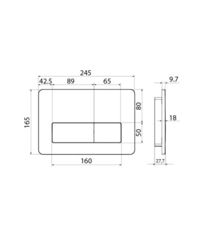 IDDIS Клавиша смыва, универсальная, белый глянец, Unifix, UNI10W0i77