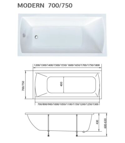 Ванна "MODERN" 175*70 Marka One