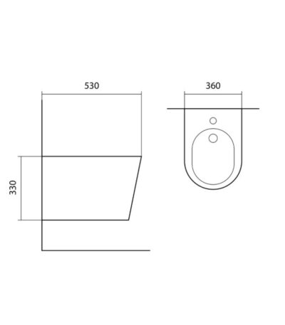 AQUATEK Биде подвесное ВЕГА AQ1057-00, 530*360*330