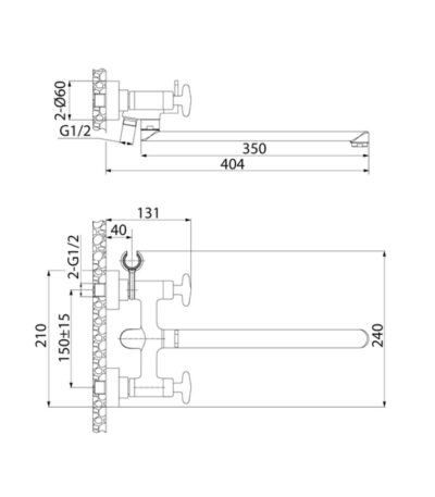 IDDIS Смеситель для ванны с длинным изливом  Acros, ACRSBL2i10WA