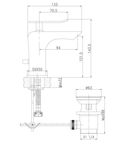 Lemark LM5806CW Смеситель для умывальника 40к Lemark  "Контест"