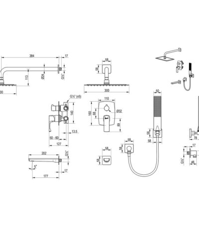 Lemark Ursus LM7222BG Смеситель для ванны и душа встраиваемый