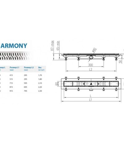 Harmony 350 mm глянец Alpen Водоотводящий желоб