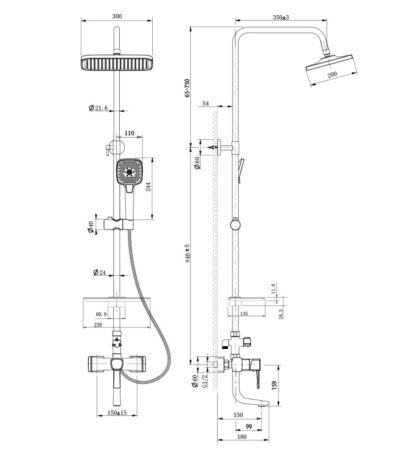 Lemark LM0562C Evitta смеситель с верхним душем