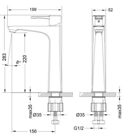 Lemark LM0509C "Evitta" Смеситель для умывальника монолитный высокий, хром