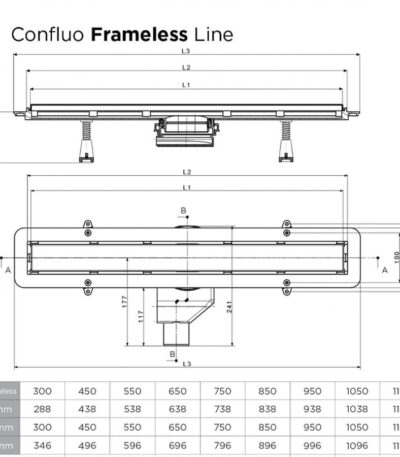 Трап для душа Pestan Confluo Frameless Line 750 Black Glass с решеткой (13701205)