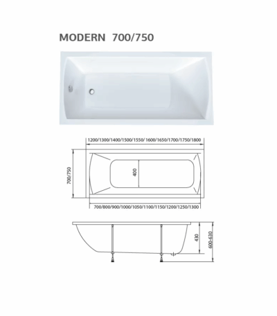 Ванна "MODERN" 170*70 Marka One