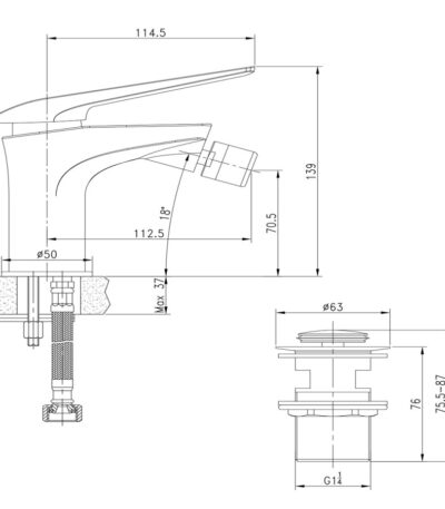 Lemark LM5908CW Смеситель для биде 35K "Аллегро"