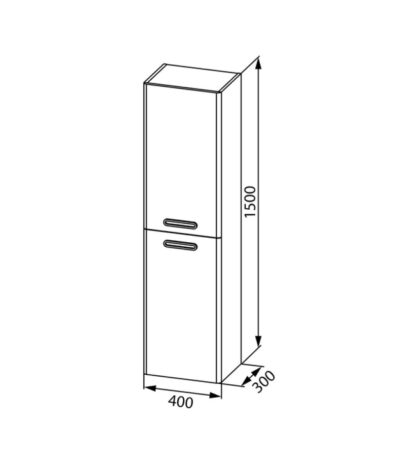 Пенал подвесной, 40 см, Brick, белый, IDDIS, BRI40W0i97