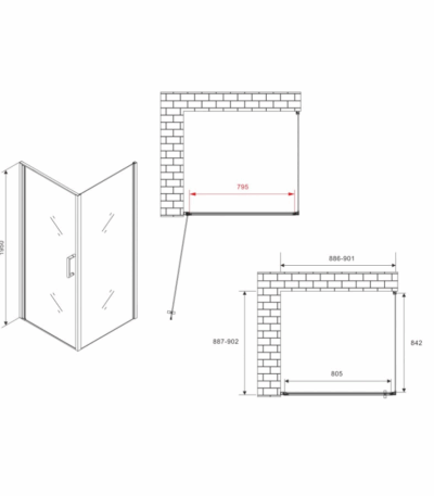 Душевой уголок ABBER Sonnenstrand AG04090-S90