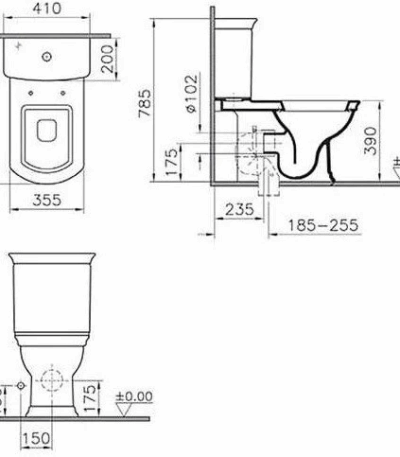 VitrA 9722B003-7203 Serenada унитаз компакт+сид.м/лифт.