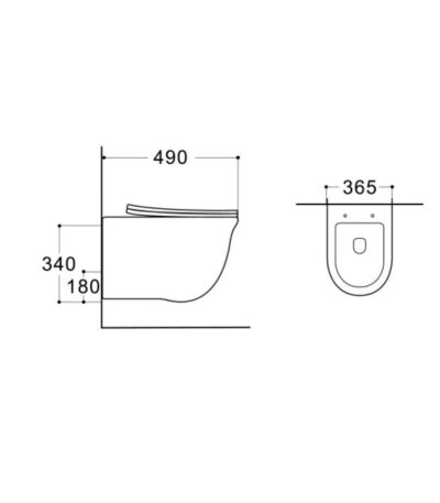 AQUATEK КЛАССИК  Унитаз подвесной безободковый AQ1112-00 490*365*340