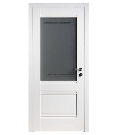 Дверь межкомнатная DV doors 241, Белый матовый, стекло