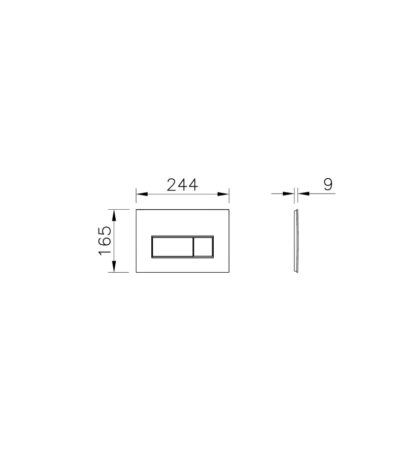 VitrA 740-2311 Панель смыва Root Square, мат. черн.
