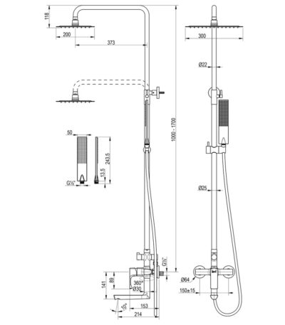 Lemark LM7262BG Смеситель Ursus для ванны и душа, золото матовое