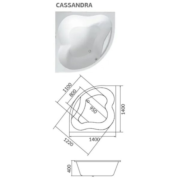 Ванна "CASSANDRA" 140*140 Marka One